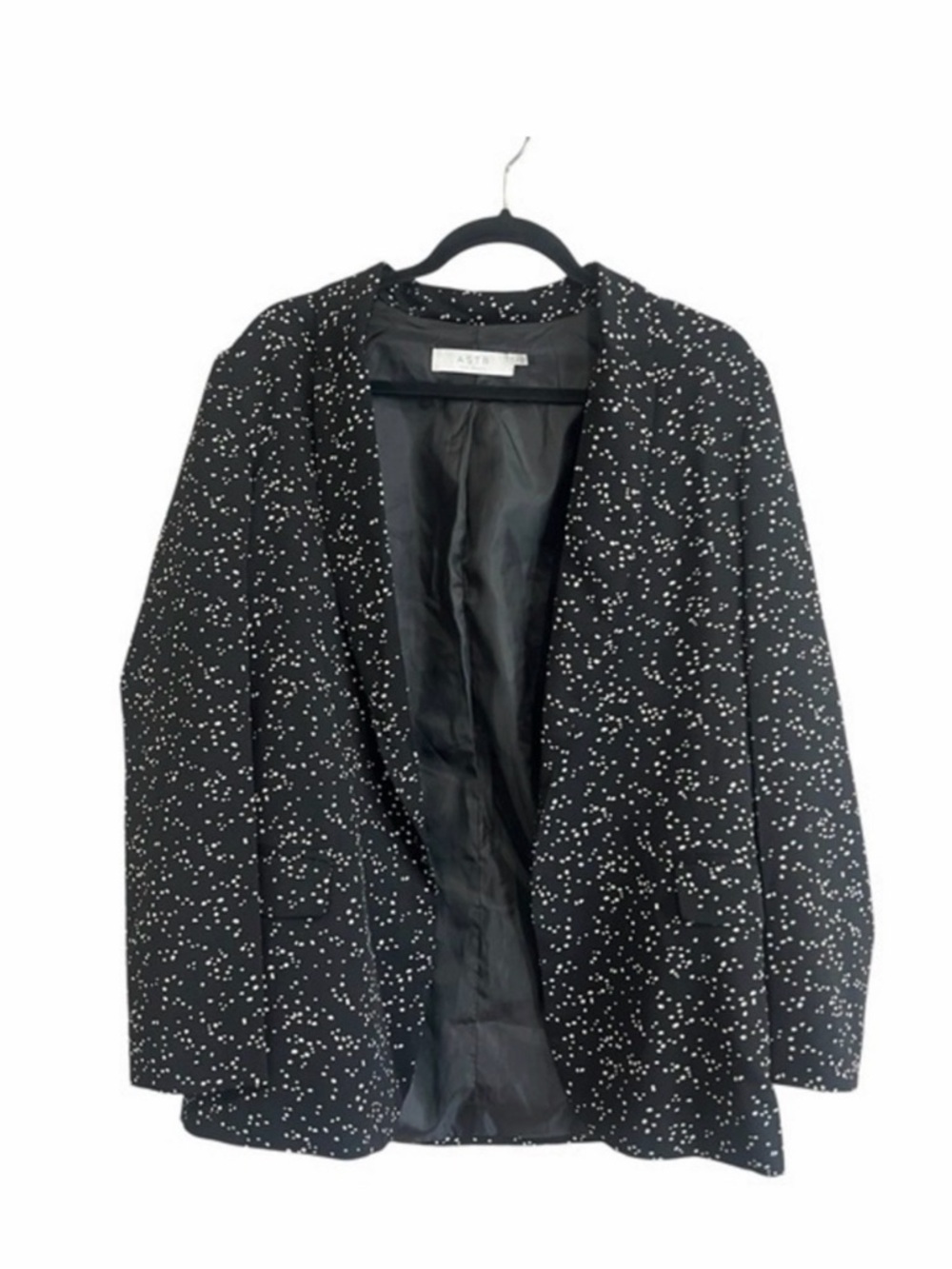 ASTR the Label Black White Dot Blazer Size Large